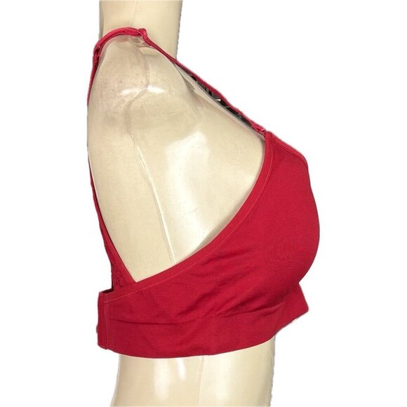 Torrid 1/XL Red Wireless Lightly Padded Lace Racerback Adjustable Strap Bralette - Picture 3 of 6